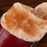 Leather,Couple,Winter,Slippers,Fuzzy,House,Slippers,Fleece,Lined,Shoes