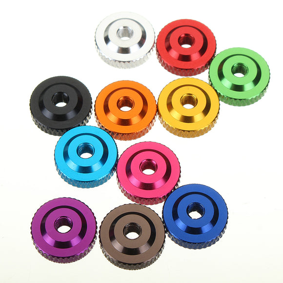 Suleve,M3AN12,10Pcs,Knurled,Thumb,Collar,Screw,Spacer,Washer,Aluminum,Alloy,Multicolor
