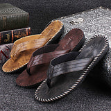 Leather,Flops,Thick,Bottom,Comfortable,Beach,Immersed,Seawater,Durable,Shoes