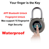 Smart,bluetooth,Fingerprint,Padlock,Phone,Unlock,Waterproof,Stainless,Steel,Security
