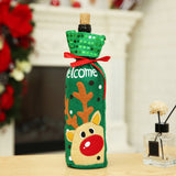 Sequined,Bottle,Cover,Santa,Claus,Snowman,Christmas,Table,Decorations