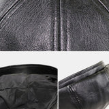 Leather,Retro,British,Style,Autumn,Winter,Octagonal,Newsboy