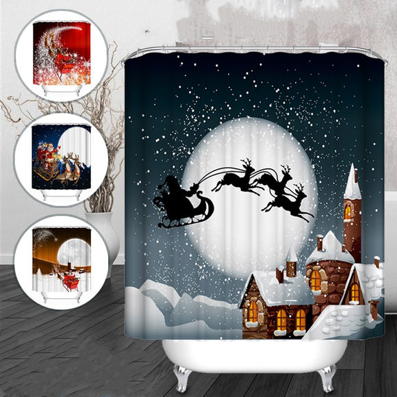 Christmas,Snowman,Waterproof,Fabric,Bathroom,Shower,Curtain