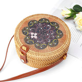 Women,Straw,Handwoven,Round,Rattan,Beach,Handbag,Crossbody,Outdoor,Travel