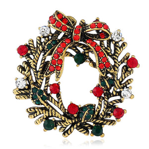 Christmas,Wreath,Festive,Brooch,Shirt,Collar,Brooch,Sliver