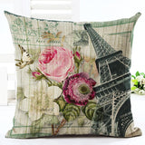 Honana,Flower,Eiffel,Tower,Style,Flower,Pillow,Cushion,Cover,Decor