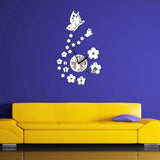 Honana,Creative,Butterfly,Acrylic,Mirror,Sticker,Quartz,Clocks,Watch,Large,Decor