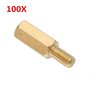 Suleve,M3BH3,100Pcs,Brass,Standoffs,Support,Spacer,Pillar,Board