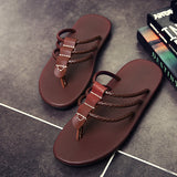 Genuine,Leather,Sandals,First,Layer,Leather,Sandals,Flops,Fashion,Weaving