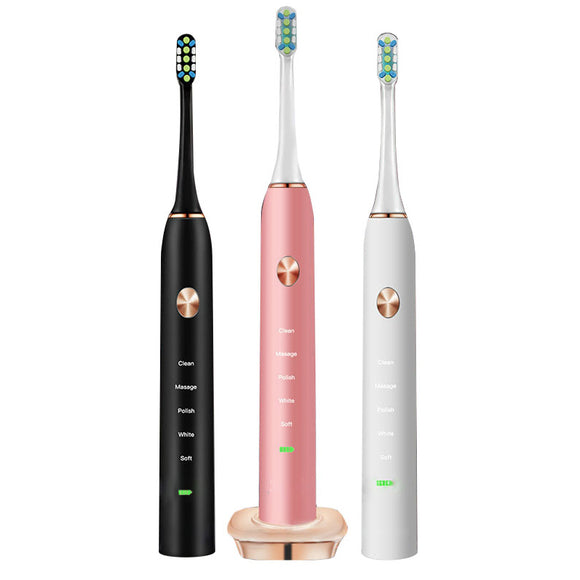 Loskii,Electric,Toothbrush,Rechargeable,Ultrasonic,Vibration,Toothbrush,Replacement,Heads
