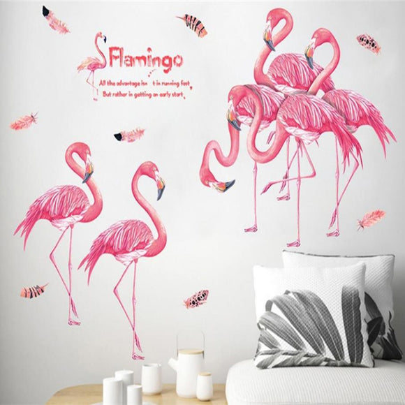 Loskii,XL8389,Flamingo,Sticker,Decoration,Bedroom,Living,Study,Children,Office,Decor