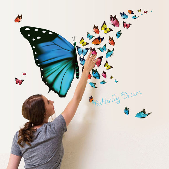 Honana,Colorful,Butterfly,Sticker,Removable,Fridge,Decor,Bedroom,Applique