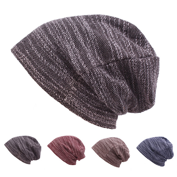 Women,Cotton,Slouch,Beanie,Casual,Solid,Knitted,Striped,Elastic