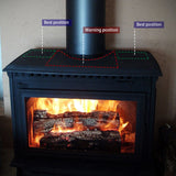 Black,Fireplace,Blade,Powered,Stove,komin,Burner,Friendly,Quiet,Distribution,Efficient