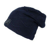 Unisex,Winter,Velvet,Lining,Knitted,Casual,Label,Solid,Slouchy,Skull,Beanie