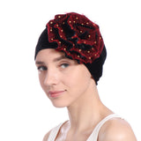 Women,Summer,African,Velvet,Flower,Turban,Ethnic,Style,Beanie