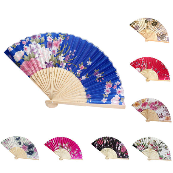 Summer,Vintage,Bamboo,Folding,Flower,Chinese,Dance,Party,Pocket