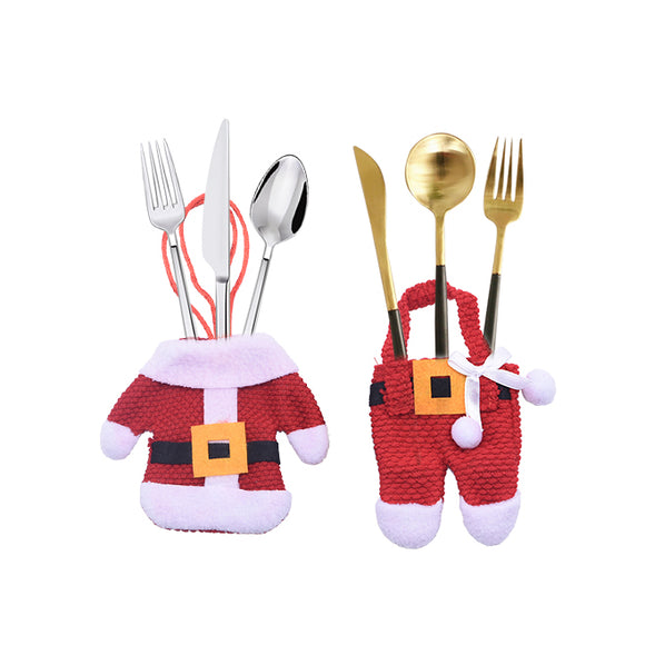 Loskii,Creative,Christmas,Small,Clothes,Pants,Tableware,Kitchen,Restaurant,Hotel,Layout,Knife,Spoon,Decorations