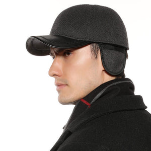 Black,Twill,Baseball,Men's,Earmuffs