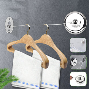 Stainless,Steel,Retractable,Hanging,Clothesline,Hotel,Cloth,Hanger