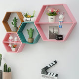 Hexagon,Mounted,Shelf,Decorative,Frame,Bookshelf,Decorations,Display,Stand,Organizer,Office,Living,Bathroom
