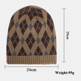 Three,Color,Diamond,Pattern,Oytdoor,Brimless,Beanie,Knitted,Woolen