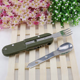 Multifunctional,Stainless,Steel,Tableware,Folding,Spoon,Opener,Blade,Outdoor,Camping,Picnic