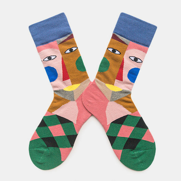 Couple,Autumn,Winter,Socks,Color,Abstract,Clown,Fashion,Street,Socks