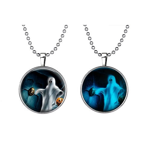 Halloween,Jewelry,Glowing,Black,Animal,Magic,Pendant,Stainless,Steel,Chain,Necklace