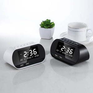 Puertos,Phone,Charger,Raido,Multifunctional,Alarm,Clock,Design,Wireless,Speaker,Office,brightness,adjustable,Display,Permanent,Calendar