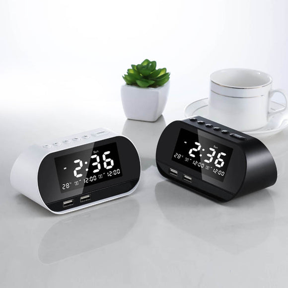 Puertos,Phone,Charger,Raido,Multifunctional,Alarm,Clock,Design,Wireless,Speaker,Office,brightness,adjustable,Display,Permanent,Calendar