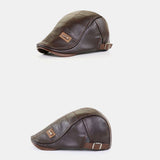 Leather,Autumn,Winter,Solid,Velvet,Fashion,Leather,Adjustable,Beret