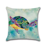 Turtle,Whale,Cotton,Linen,Cushion,Cover,Cartoon,Color,Water,Printed,Square,Pillow