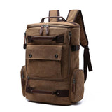 Retro,Style,Capacity,Vintage,Canvas,Backpack,Multi,Pockets,Satchel,Travel,Shoulder,School,Camping,Riding