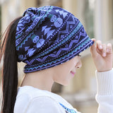 Women,Print,Cotton,Beanie,Collar,Scarf