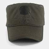 Cotton,Skull,Pattern,Embroidery,Autumn,Winter,Men's,Military