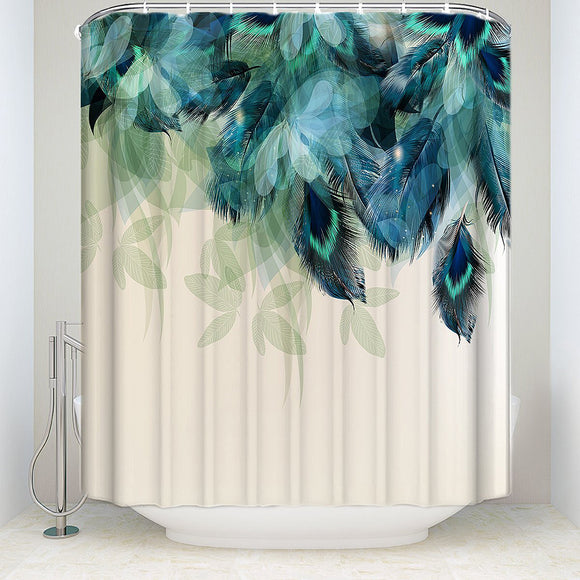 180X180CM,Watercolor,Decor,Shower,Curtain,Peacock,Feather,Pattern,Waterproof,Polyester,Fabric,Bathroom,Shower,Curtains