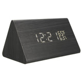 Voice,Control,Wooden,Wooden,Triangle,Temperature,Digital,Alarm,Clock,Humidity,Thermometer