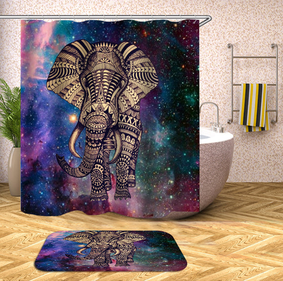 Elephant,Bathroom,Mouldproof,Shower,Curtain,Toilet,Cover,Carpets,Bathroom,Decor