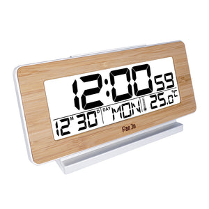 FanJu,FJ3523W,Clock,Electronic,Digital,Table,Clock,Wooden,Indoor,Thermometer