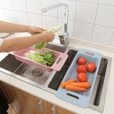 Kitchen,Plastic,Drain,Basket,Retractable,Tableware,Vegetable,Shelf,Storage,Drain