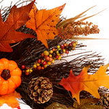 Christmas,Maple,Leaves,Pumpkin,Wreath,Garland,Hanging,Christmas,Wreath,Decorations