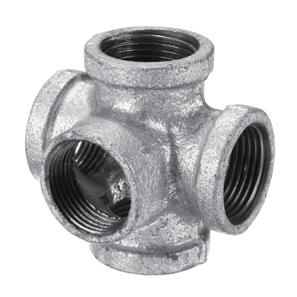 Fitting,Malleable,Galvanized,Outlet,Cross,Female,Connector
