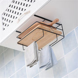 Kitchen,Double,Layer,Towel,Hanging,Holder,Cabinets,Shelf,Chopping,Board,Storage