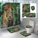 Bathroom,Decor,Shower,Curtain,Tiger,Prints,Polyester