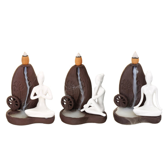 Ceramic,Waterfall,Backflow,Smoke,Incense,Burner,Censer,Holder,Decorations,Cones