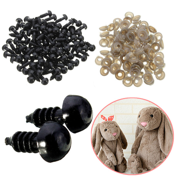 100Pcs,Washers,Black,Plastic,Safety,Teddy,Animal,Puppet,Crafts,Accessories