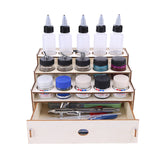 Wooden,Pigment,Bottle,Storage,Organizer,Holes,Color,Paint,Brush,Stand,Modular,Holder