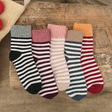 Winter,Women,Socks,Mouth,Striped,Socks,Casual,Thick,Socks