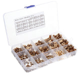 Suleve,MXBN5,400Pcs,Knurled,Brass,Round,Female,Thread,Knurled,Round,Insert,Embedment,Assortment